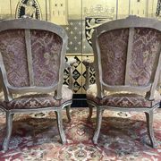 Pair of Louis XV style cabriolet armchairs in genoa velvet