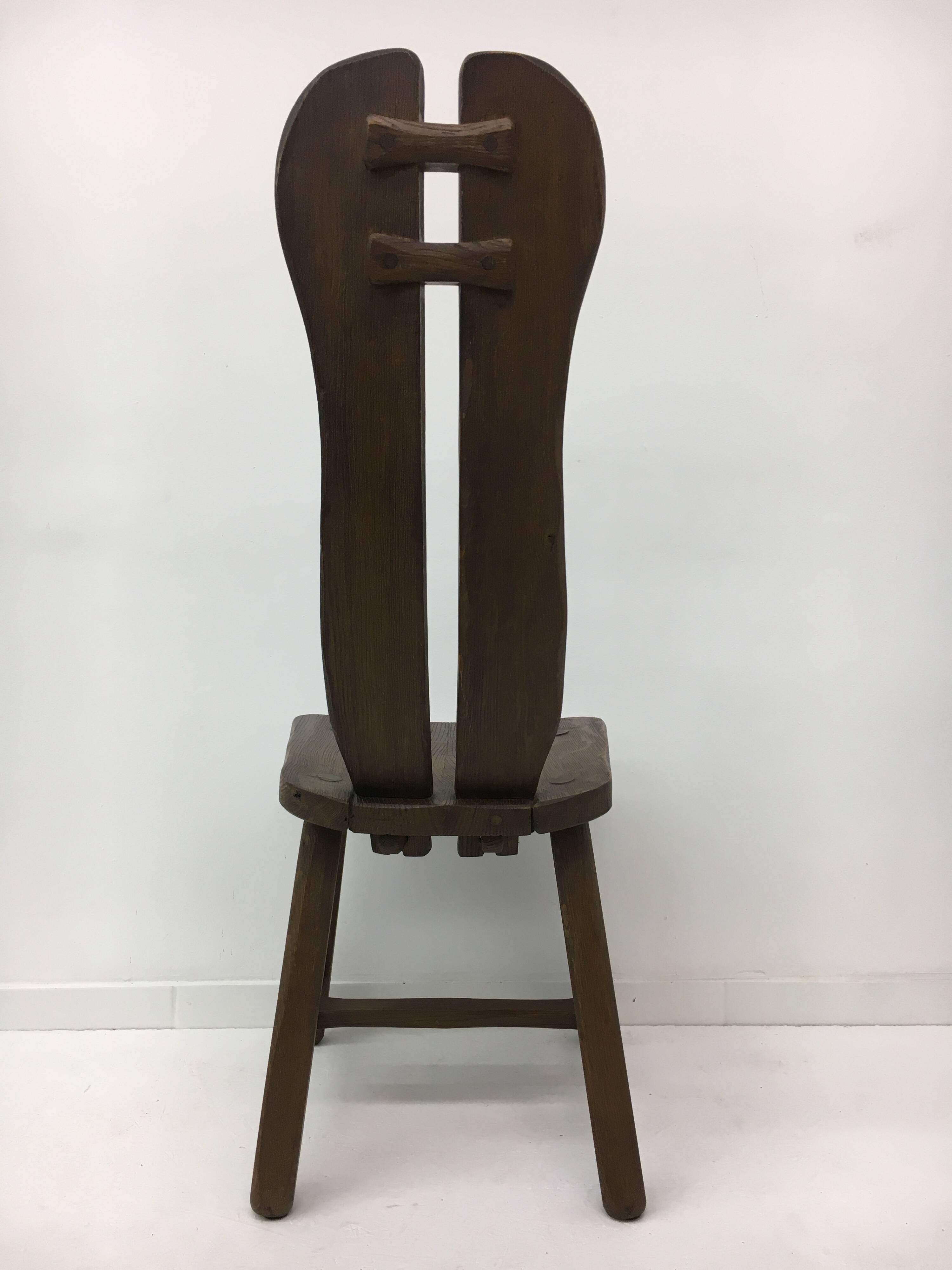 Set of 4 Belgian Brutalist Dining Chairs from De Puydt, 1970’s