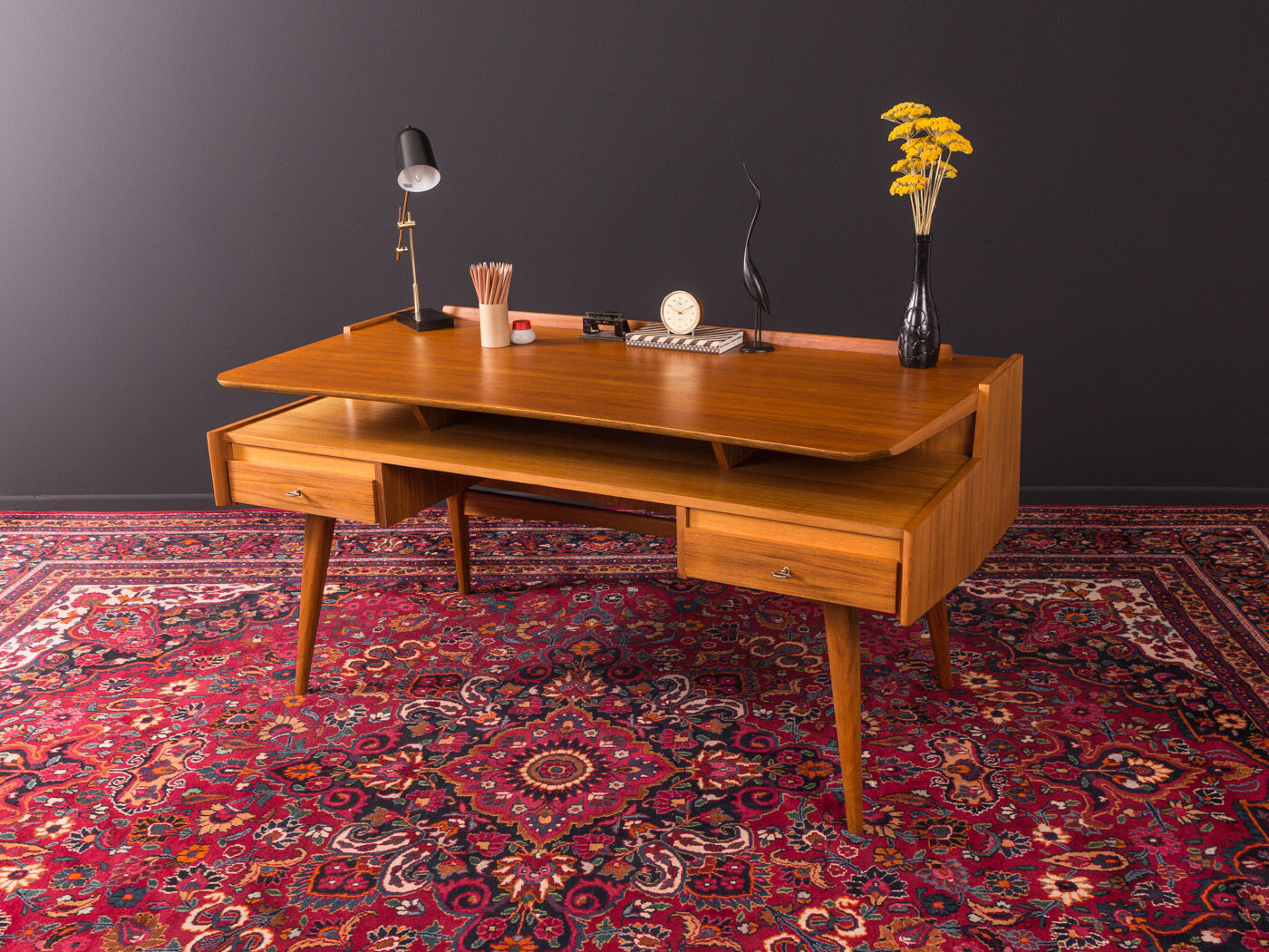 Walnut desk by WK Möbel from the 1950s