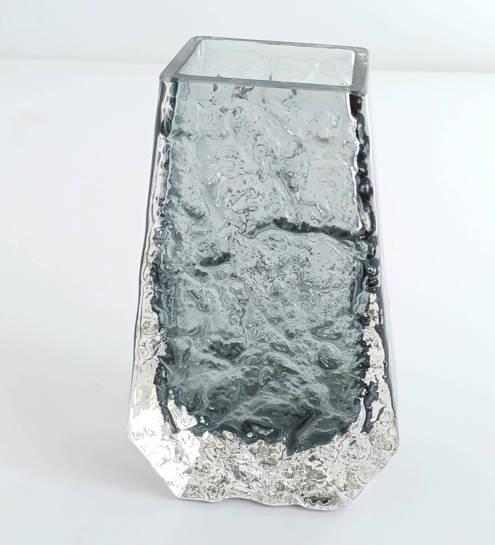 Whitefriars Pewter Coffin Vase by Geoffrey Baxter - textured range