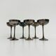Ensemble de 6 coupes à champagne en laiton argenté, années 1970, Italie.