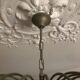 Vintage 1970s brass and Murano glass chandelier