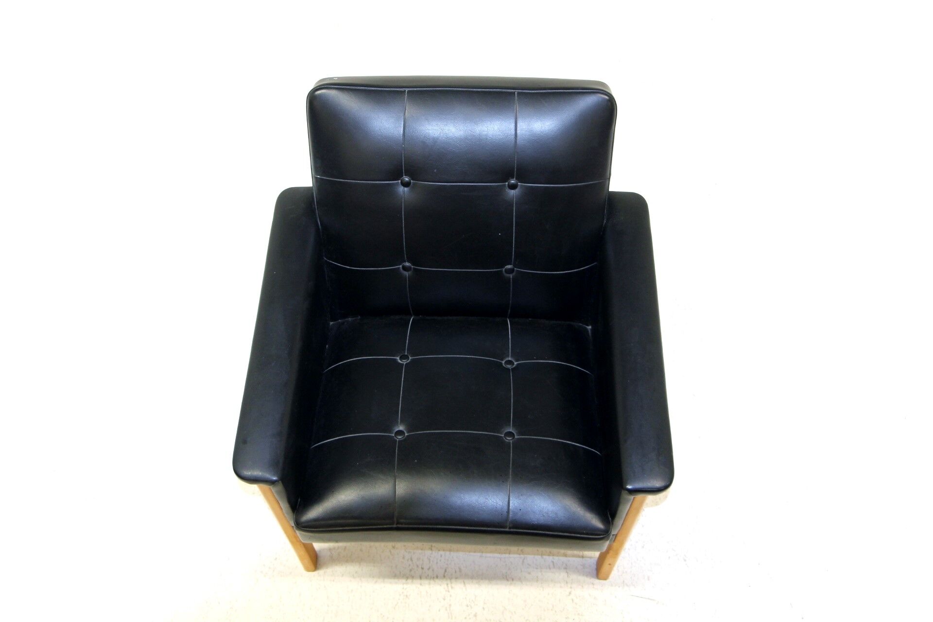 Scandinavian armchair in imitation leather, Sweden, 1950