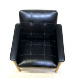 Fauteuil scandinave en simili-cuir, Suède, 1950