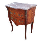 Antique Louis XV style chest of drawers with marble top