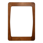 Miroir en bois vintage par Aksel Kjersgaard pour Illums Bolighus, années 1960.