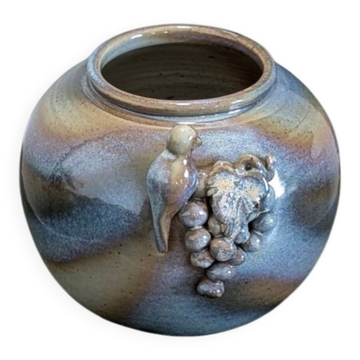Stoneware vase signed JM – Jean-Marie Delahaye