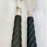 12 silver-plated metal duck knife rests with crystal.