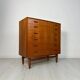 1960s Vintage Danish Teak Bow Front Chest of Drawers