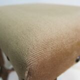 Footrest in solid wood and velvet