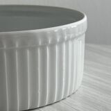 Pillivuyt white hollow dish, white porcelain dish, pie dish.