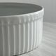 Pillivuyt white hollow dish, white porcelain dish, pie dish.
