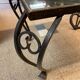 Vallauris coffee table signed rheaul faience tiles, flowers and wrought iron