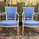 Pair of Louis XVI style cabriolet armchairs