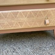 Beautifully restyled compact ethnic bohemian chest of drawers.