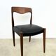 Scandinavian teak chair with black leatherette — Otto Møller style, 1960s