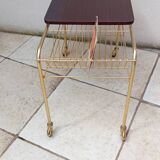 60s record player side table with wheels