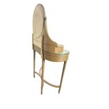 Vintage curved gold console with mirror