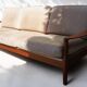 Canapé Convertible / Daybed Danois en Teck & Cuir Vintage 1960