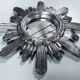 Wall Sun Mirror • Large Model • Carved Wood • Silver • 1960-70