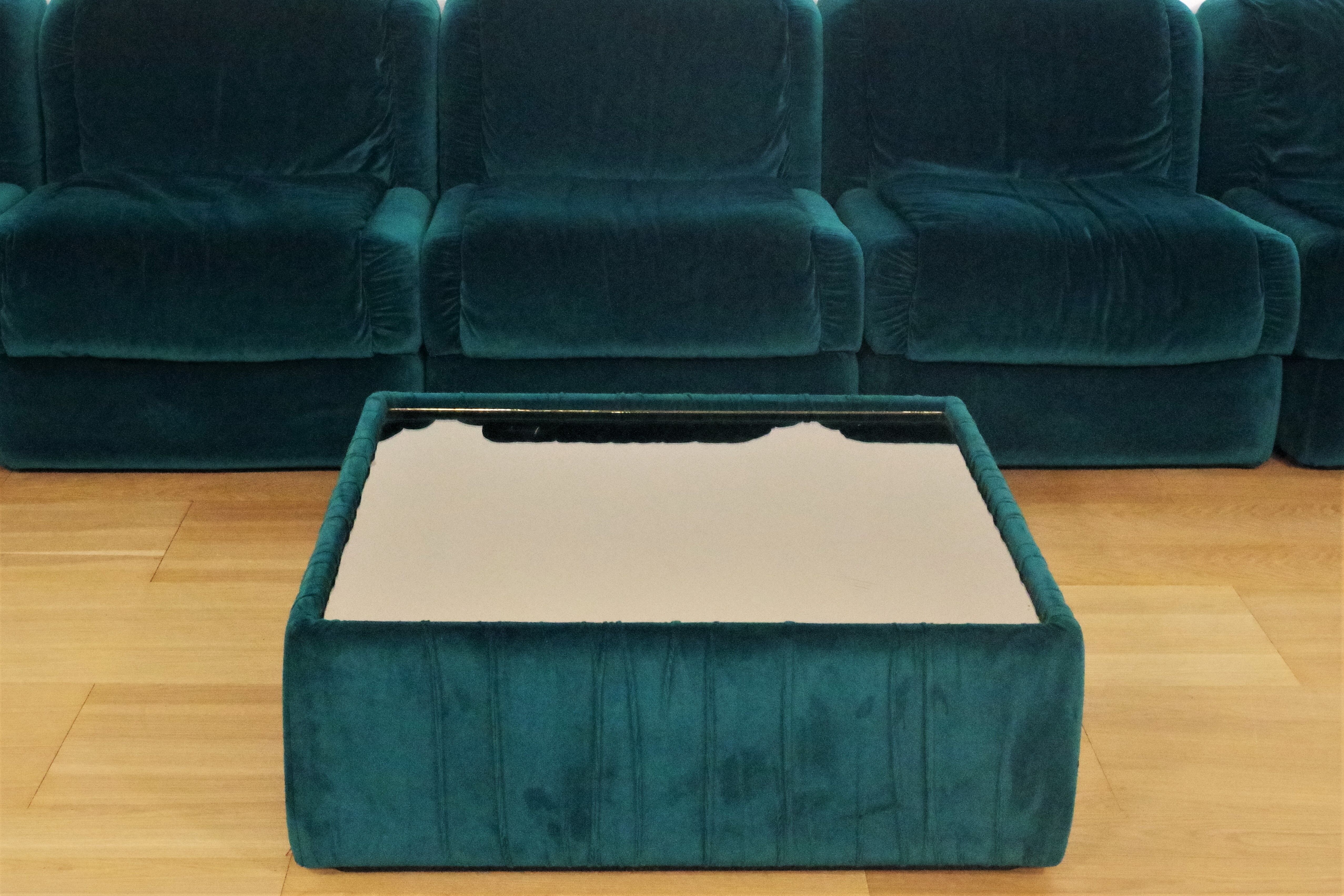 Fauteuils en Chenille de Seven Salotti, 1970s, Set de 5