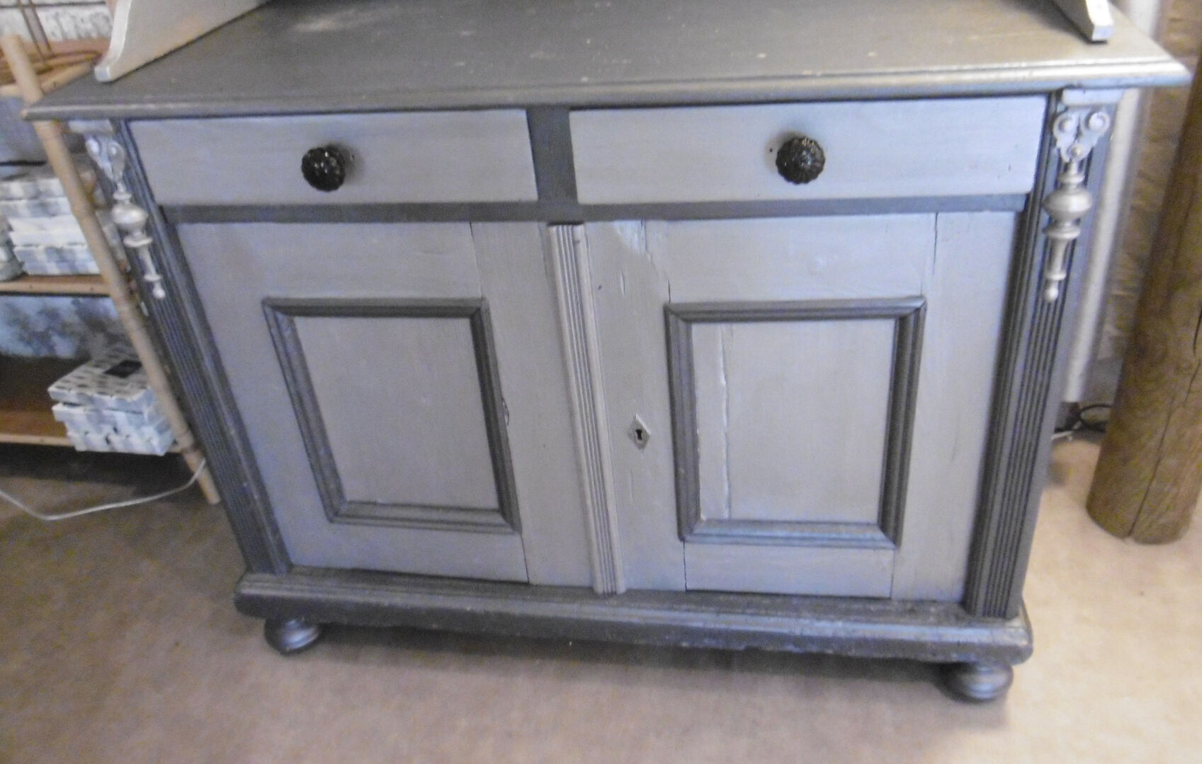 Buffet low 19th - silver grey patina and slate