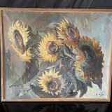 "Sunflowers" Oil on canvas signed