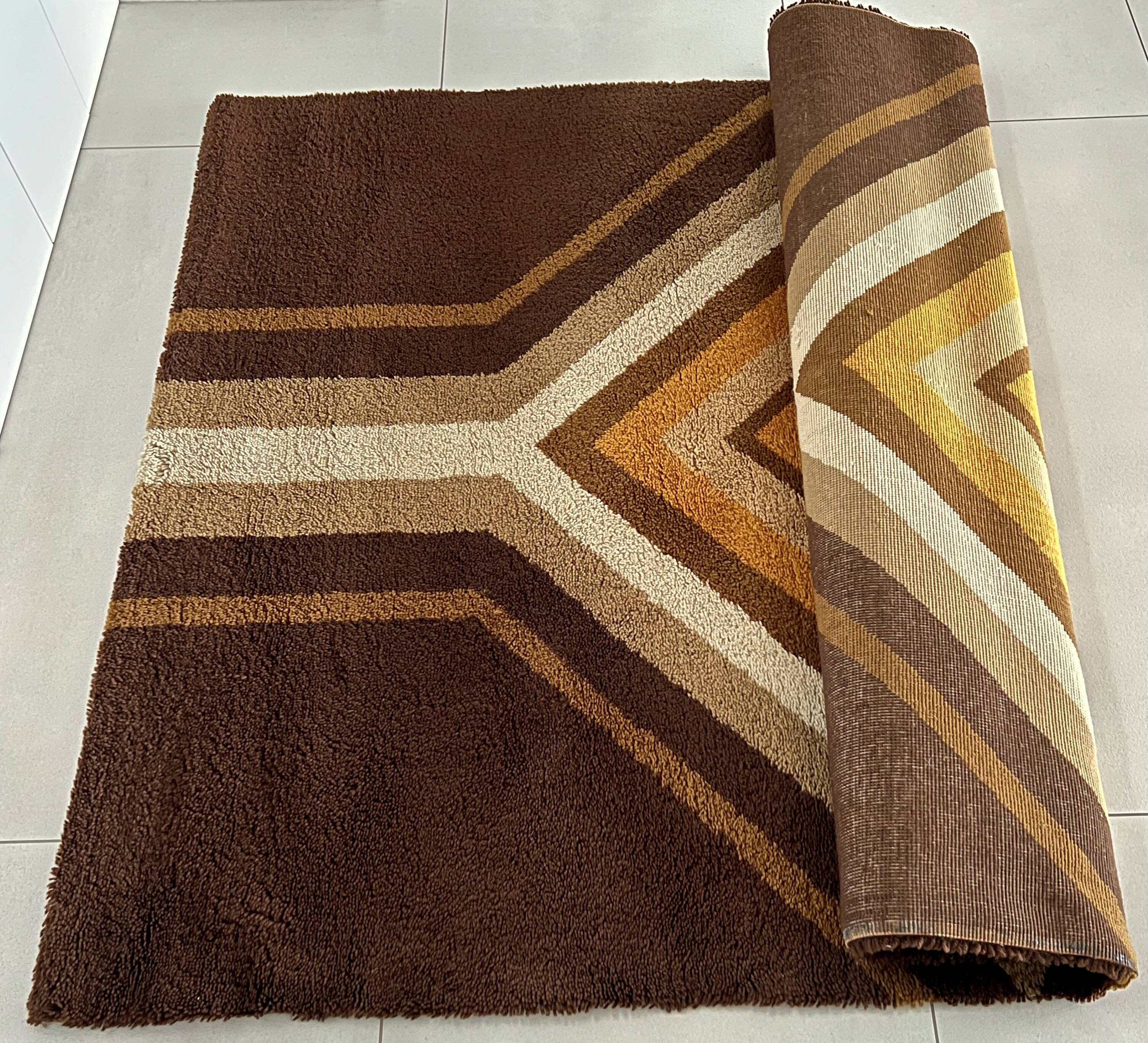 Wool rug series Grafik 100 by S. Doege, Germany 70s