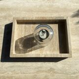 Rectangular travertine coffee table