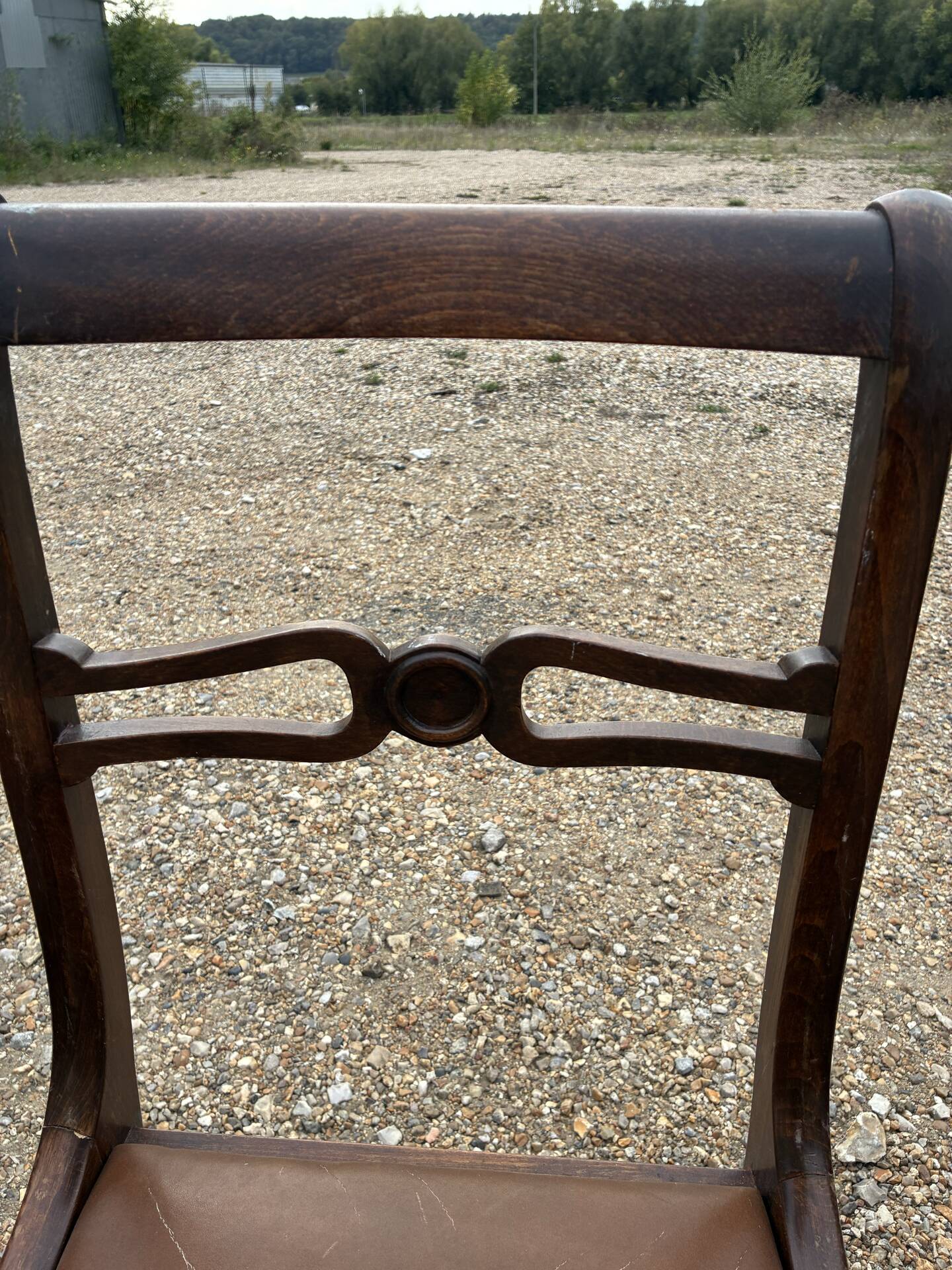 Set of 3 Regency faux leather chairs