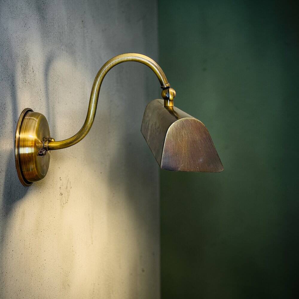Industrial aged brass wall  picture light