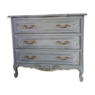 Patinated chest of drawers Louis XV style