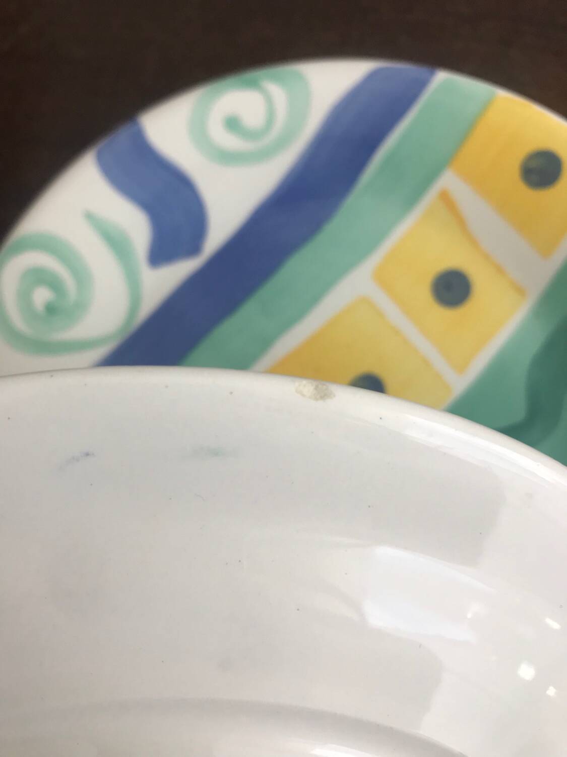 4 vintage 80s/90s hand-painted dessert plates