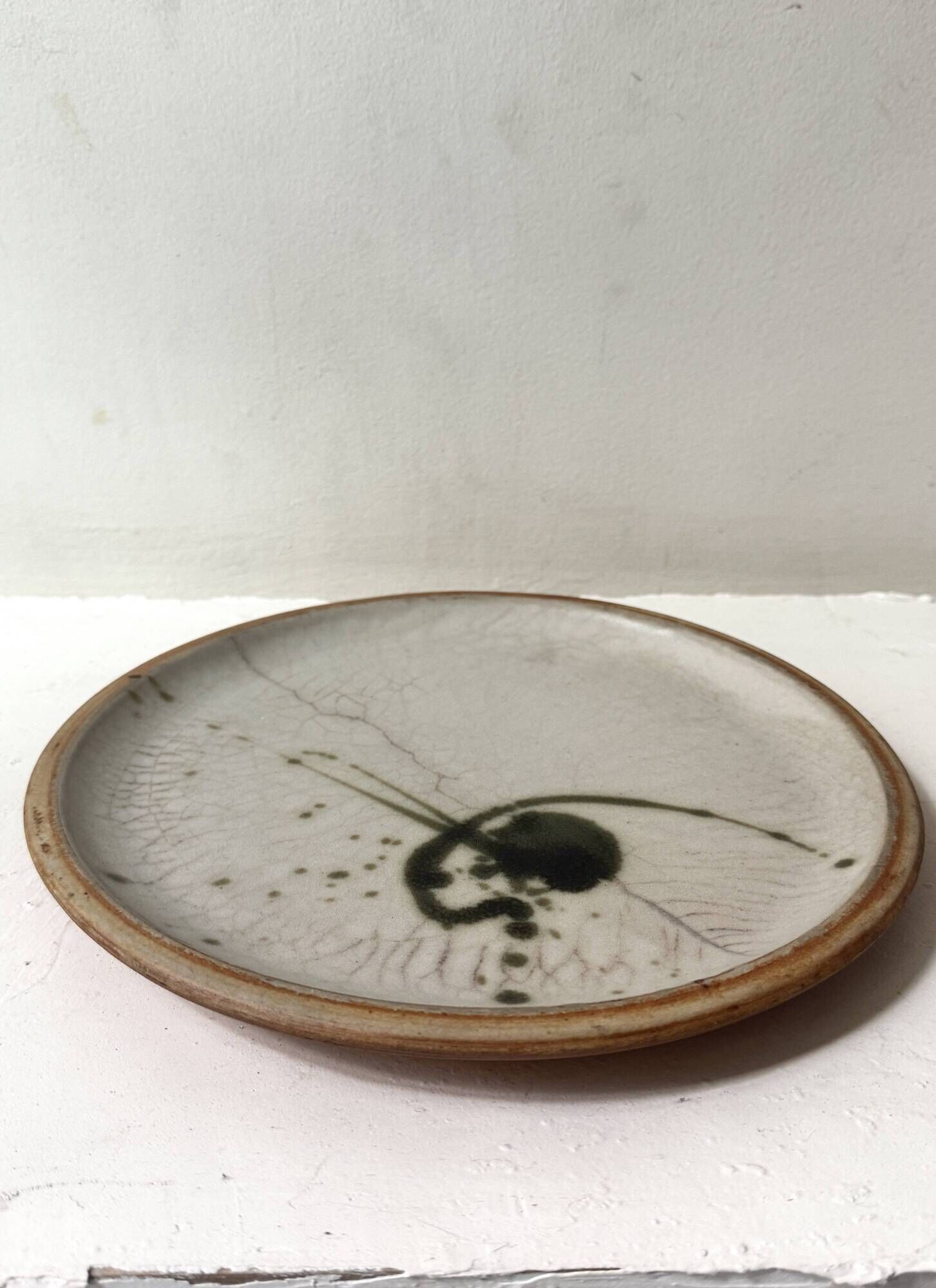 Large ceramic plate Pottery of La Colombe, France 1970