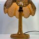Vintage table lamp rattan and wicker 1970