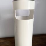 Kartell Gino Colombini white plastic umbrella stand from the 70s