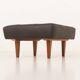 Mid century large ottoman in black leather, 1970s
