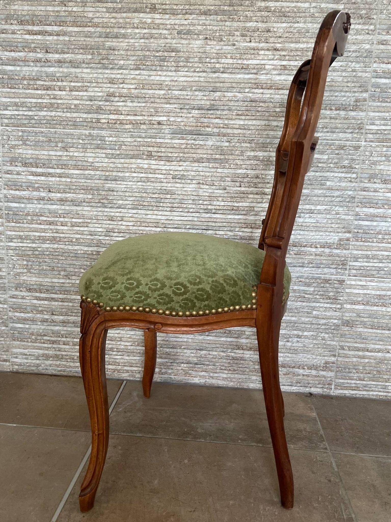 Pair of 19th century Louis XV style chairs, Napoleon III period in walnut