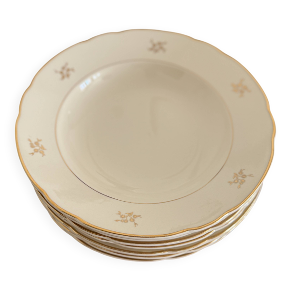 Lot de 7 assiettes creuses anciennes Villeroy & Boch – Mettlach