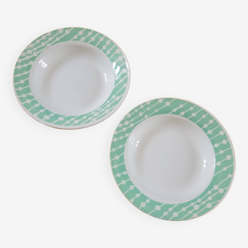 Set of two Domremy soup plates from Digoin Sarreguemines