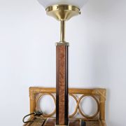Lampe de table Art Déco pied Monteuse N°25 et verre opalin