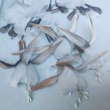 Two vintage paintings made with feathers, hummingbird motif