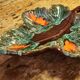 Set of 2 leaf-shaped ceramic dishes from Vallauris.