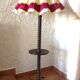 Wooden floor lamp turned in the spirit of Charles Dudouyt / art deco style