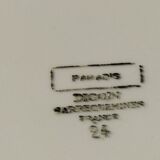 Plat porcelaine Sarreguemines 24 Paradis buisson oiseau bleu ancien vintage