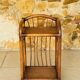 Vintage bamboo and wicker bedside table with 2 shelves, circa 1970