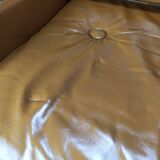 Scandinavian fawn leather sofa