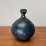 Vintage German brutalist studio pottery vase carafe by Gerhard Liebenthron, 1980.