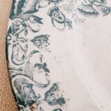 Flat plate Saint Amand, iron earth, A. Lebacqz & M. Bouchart, antique French