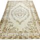 Tapis Vintage Turc Crème, Médaillon Floral, Style Shabby Chic, 150x250Cm